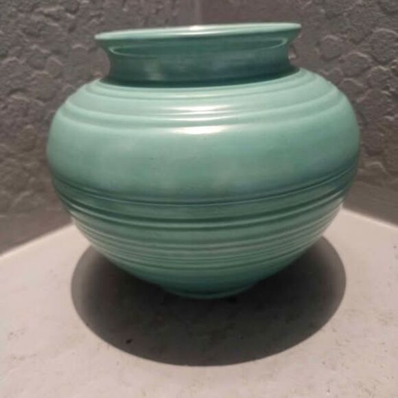 Other - Glazed Teal Pottery Vase 6"